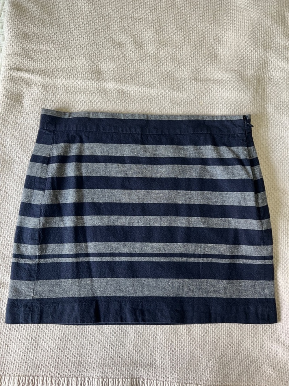 GAP Navy and Chambray Blue Striped Mini Skirt